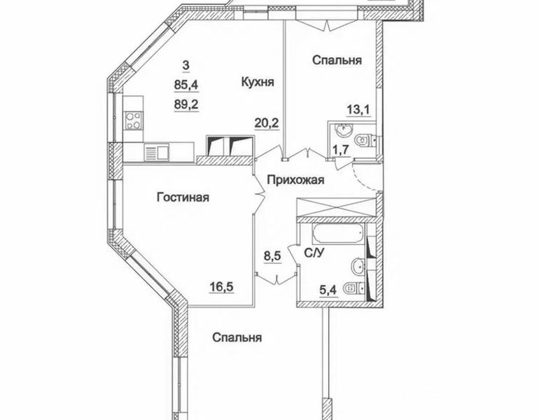 Планировочное решение дизайнерской квартиры в ЖК Евро 3-комнатная квартира в ЖК 